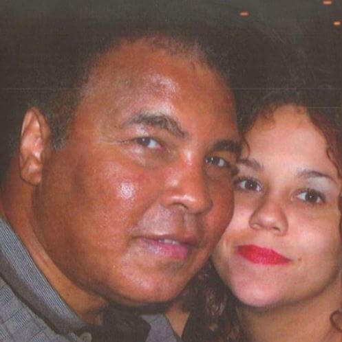 Miya Ali with her late father Muhammad Ali.